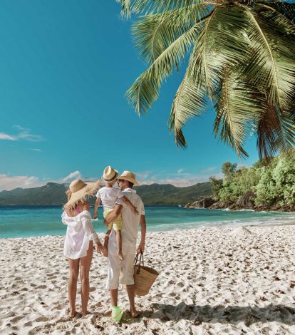 Family holiday on Anse Soleil beach in Seychelles